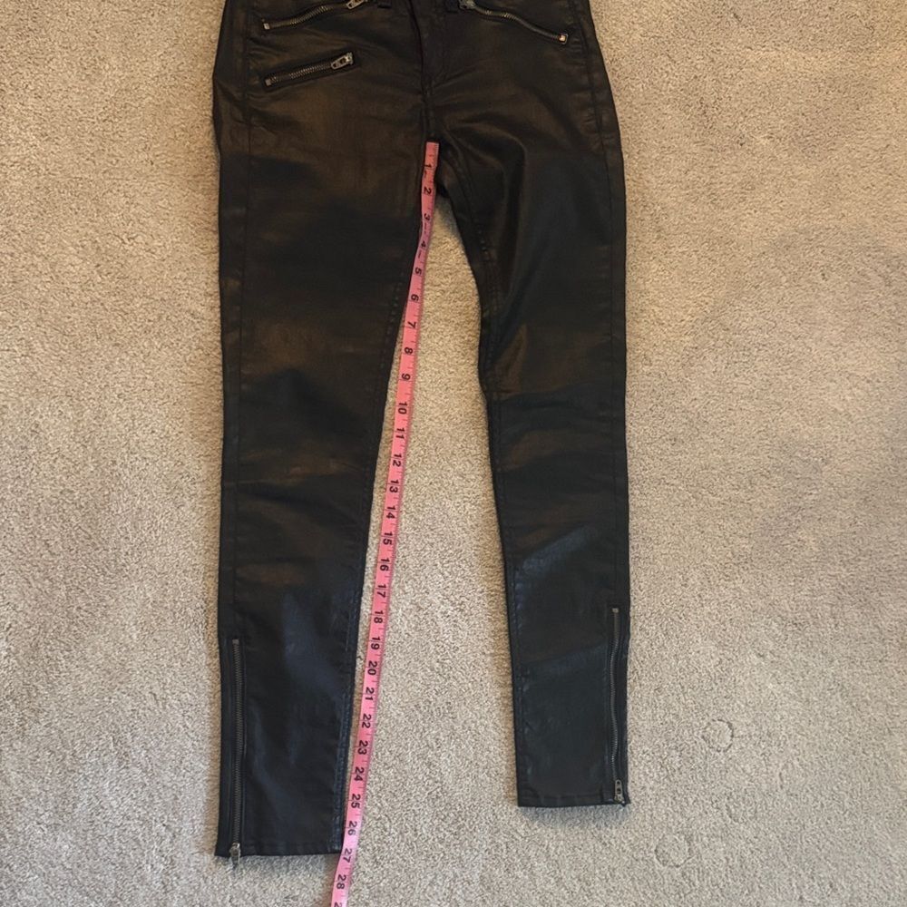 Rag & Bone The Zip Coated Black Skinny Jeans Size 24 - Picture 10 of 13
